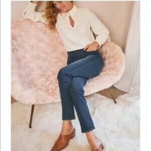 SOFT SURROUNDINGS 'The Ultimate' Relaxed Straight Leg Pull-On Jeans Small